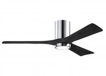 Matthews Fan Company IR3HLK-CR-BK-52 - Irene-3HLK-52" Three Blade Flush Mount Paddle Fan-5CCT Integrated LED -Polished Chrome Finish