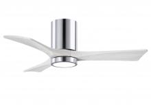 Matthews Fan Company IR3HLK-CR-MWH-42 - Irene-3HLK-42" Three Blade Flush Mount Paddle Fan-5CCT Integrated LED -Polished Chrome Finish