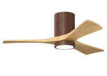 Matthews Fan Company IR3HLK-WN-LM-42 - Irene - 3HLK - 42" Three Blade Flush Mount Paddle Fan - 5CCT Integrated LED - Walnut Tone Finish