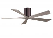 Matthews Fan Company IR5H-BB-GA-52 - Irene-5H - 52" Five Blade Flush Mount Paddle Fan - Brushed Bronze Finish - Gray Ash Tone Blades