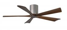 Matthews Fan Company IR5H-BN-WA-52 - Irene-5H - 52" Five Blade Flush Mount Paddle Fan - Brushed Nickel Finish - Walnut Tone Blades