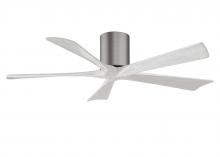 Matthews Fan Company IR5H-BP-MWH-52 - Irene-5H - 52" Five Blade Flush Mount Paddle Fan - Brushed Pewter Finish - Matte White Blades