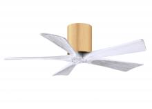 Matthews Fan Company IR5H-LM-MWH-42 - Irene-5H - 42" Five Blade Flush Mount Paddle Fan - Light Maple Tone Finish - Matte White Blades