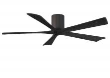 Matthews Fan Company IR5H-TB-BK-60 - Irene-5H - 60" Five Blade Flush Mount Paddle Fan - Textured Bronze Finish - Matte Black Blades