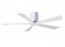 Matthews Fan Company IR5H-WH-MWH-52 - Irene-5H - 52" Five Blade Flush Mount Paddle Fan - Gloss White Finish - Matte White Blades