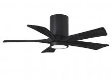 Matthews Fan Company IR5HLK-BK-BK-42 - Irene-5HLK - 42" Five Blade Flush Mount Paddle Fan - 5CCT Integrated LED - Matte Black Finish