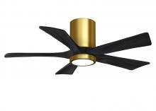 Matthews Fan Company IR5HLK-BRBR-BK-42 - Irene-5HLK - 42" Five Blade Flush Mount Paddle Fan - 5CCT Integrated LED - Brushed Brass Finish