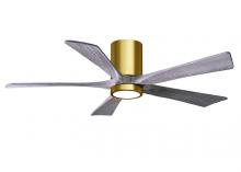 Matthews Fan Company IR5HLK-BRBR-BW-52 - Irene-5HLK - 52" Five Blade Flush Mount Paddle Fan - 5CCT Integrated LED - Brushed Brass Finish