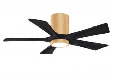 Matthews Fan Company IR5HLK-LM-BK-42 - Irene-5HLK-42" Five Blade Flush Mount Paddle Fan-5CCT Integrated LED -Light Maple Tone Finish