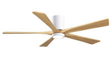 Matthews Fan Company IR5HLK-WH-LM-60 - Irene - 5HLK - 60" Five Blade Flush Mount Paddle Fan - 5CCT Integrated LED - Gloss White Finish
