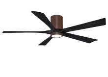 Matthews Fan Company IR5HLK-WN-BK-60 - Irene-5HLK - 60" Five Blade Flush Mount Paddle Fan - 5CCT Integrated LED - Walnut Tone Finish