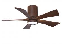 Matthews Fan Company IR5HLK-WN-WA-42 - Irene-5HLK - 42" Five Blade Flush Mount Paddle Fan - 5CCT Integrated LED - Walnut Tone Finish