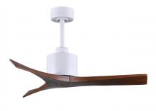 Matthews Fan Company MW-MWH-WA-42 - Mollywood - 42" Ceiling Fan - Matte White Finish - Walnut Tone Blades