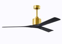 Matthews Fan Company NK-BRBR-BK-60 - Nan - 60" Ceiling Fan - Brushed Brass Finish - Matte Black Blades
