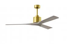 Matthews Fan Company NK-BRBR-GA-60 - Nan - 60" Ceiling Fan - Brushed Brass Finish - Gray Ash Tone Blades