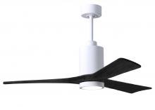 Matthews Fan Company PA3-WH-BK-52 - Patricia-3 - 52" Three Blade Ceiling Fan - 5CCT Integrated LED - Gloss White Finish