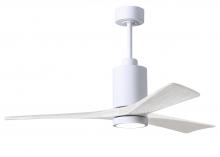 Matthews Fan Company PA3-WH-MWH-52 - Patricia-3-52" Three Blade Ceiling Fan-5CCT Integrated LED-Gloss White Finish-Matte White Blades