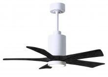 Matthews Fan Company PA5-WH-BK-42 - Patricia-5 - 42" Five Blade Ceiling Fan - 5CCT Integrated LED - Gloss White Finish