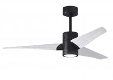 Matthews Fan Company SJ-BK-MWH-52 - Super Janet - 52" Ceiling Fan - Integrated LED - Matte Black Finish - Matte White Blades