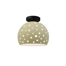 Justice Design Group CER-6359-VAN-MBLK - Perforated Medium Globe Semi-Flush