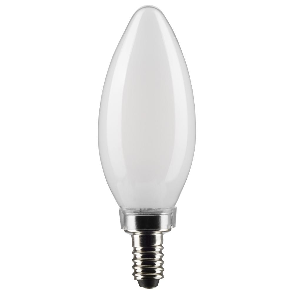 4 Watt B11 LED Filament; Frosted; Candelabra Base; 5000K; 350 Lumens; 120 Volt; 2-Pack