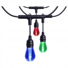 Satco Products Inc. S11190 - Starfish; 24 Foot LED String Light; 12-S14 Lamps; IOT; RGBTW; Black; 120 Volt