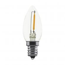 Satco Products Inc. S11308 - 0.7 Watt LED Filament; C7; Clear; 2700K; Candelabra base; 120 Volt; Carded 2 Pack