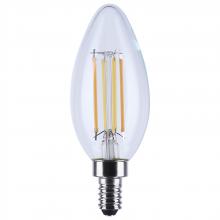 Satco Products Inc. S12157 - 4.5 Watt LED B11; 3000K-2000K Warm Dimming; Candelabra Base; Clear Finish