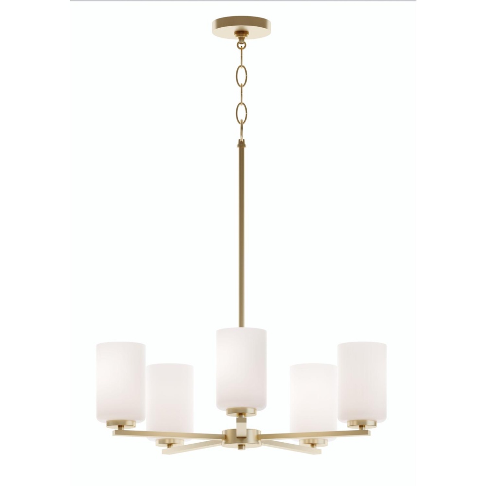 Leo 5 Light Med Base Chandelier, 120V, LB