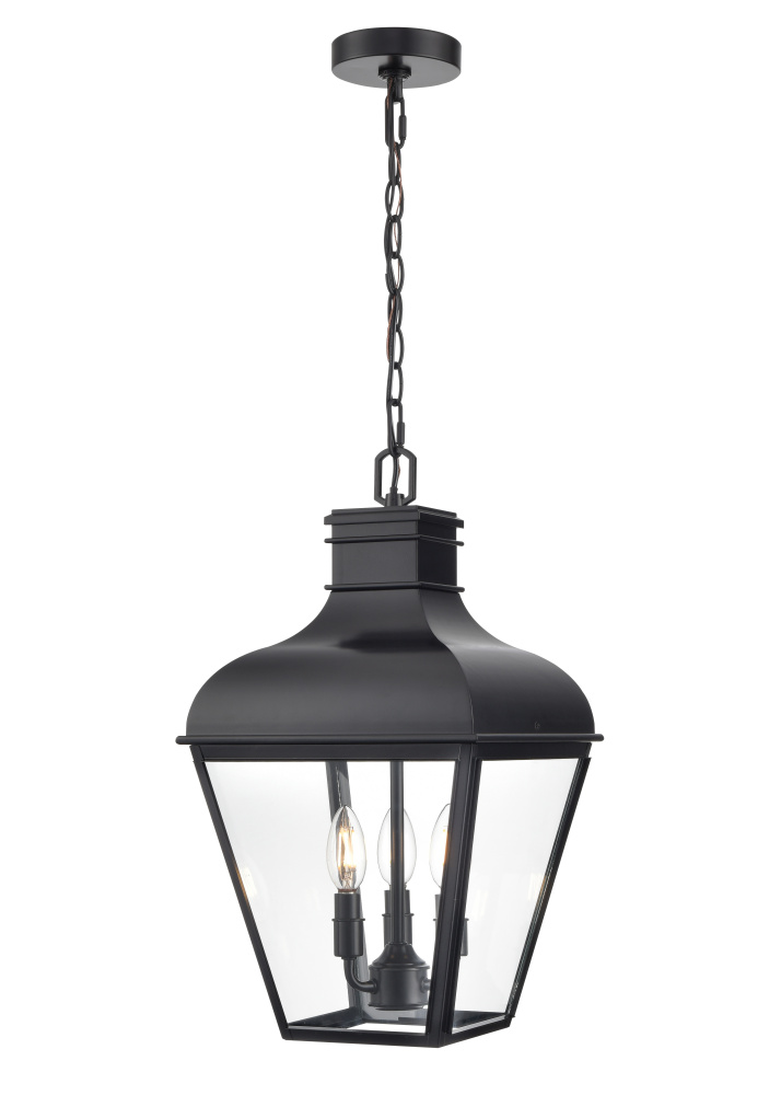 Edenton 11" Wide 3-Light Outdoor Hanging Pendant - Matte Black