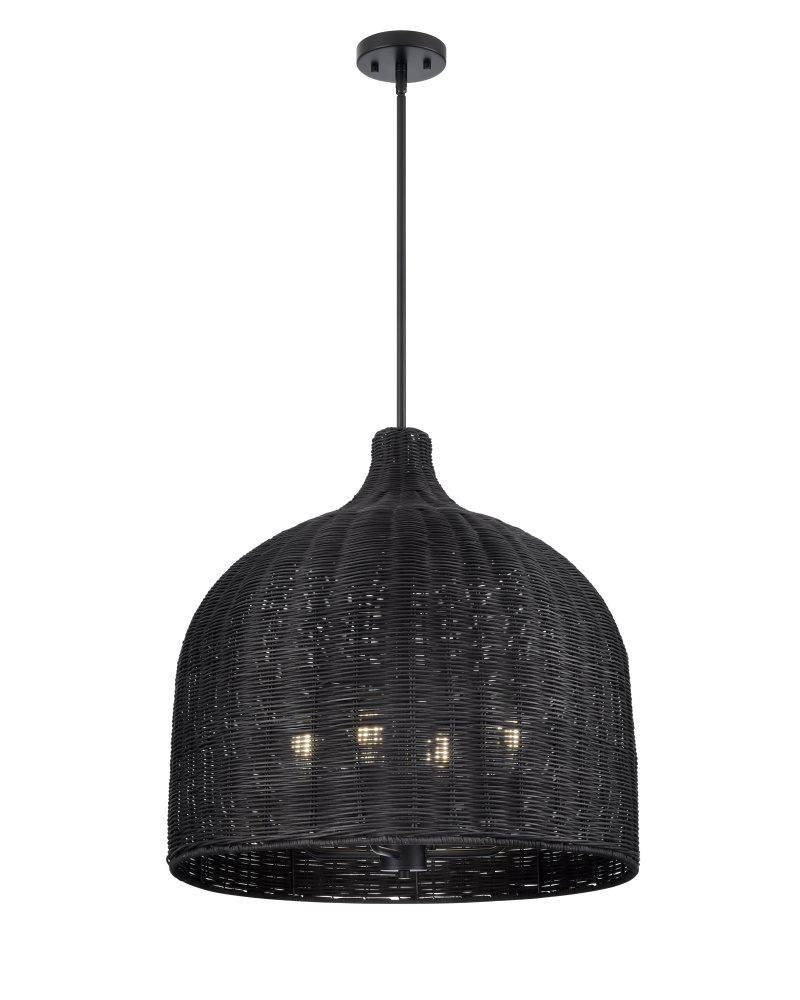 Elise 24.25" Wide 4-Light Pendant - Matte Black