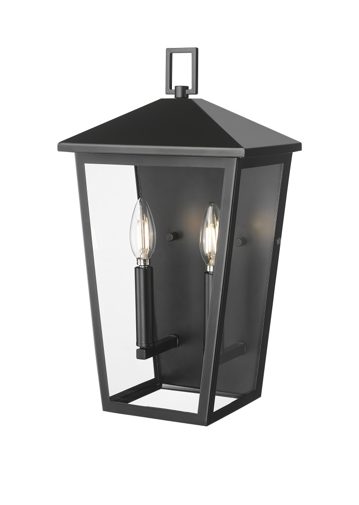 Munger 16.5" High 2-Light Outdoor Wall Sconce - Powder Coated Black