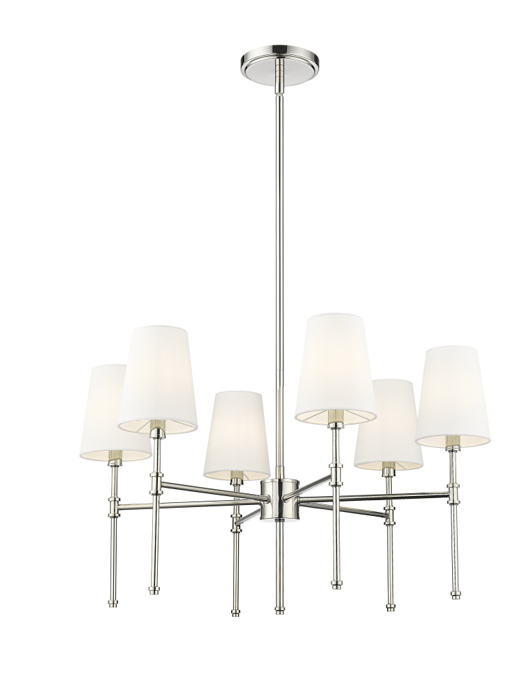 Adorra 25.75" Wide 6-Light Chandelier - Polished Nickel
