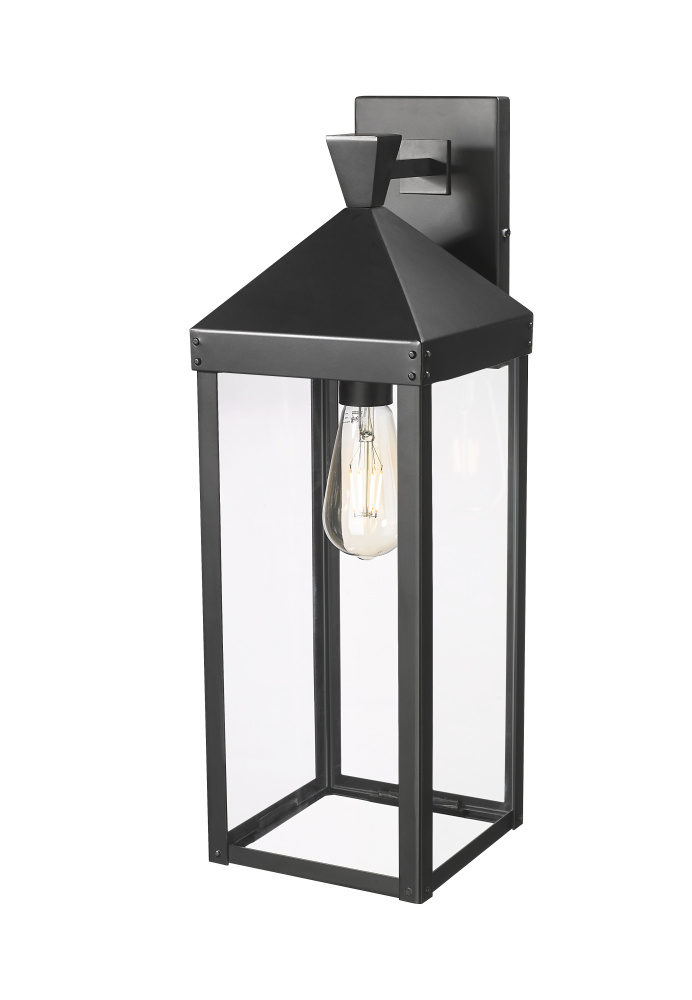 Yates 21.75" High 1-Light Outdoor Wall Sconce - Painted Black