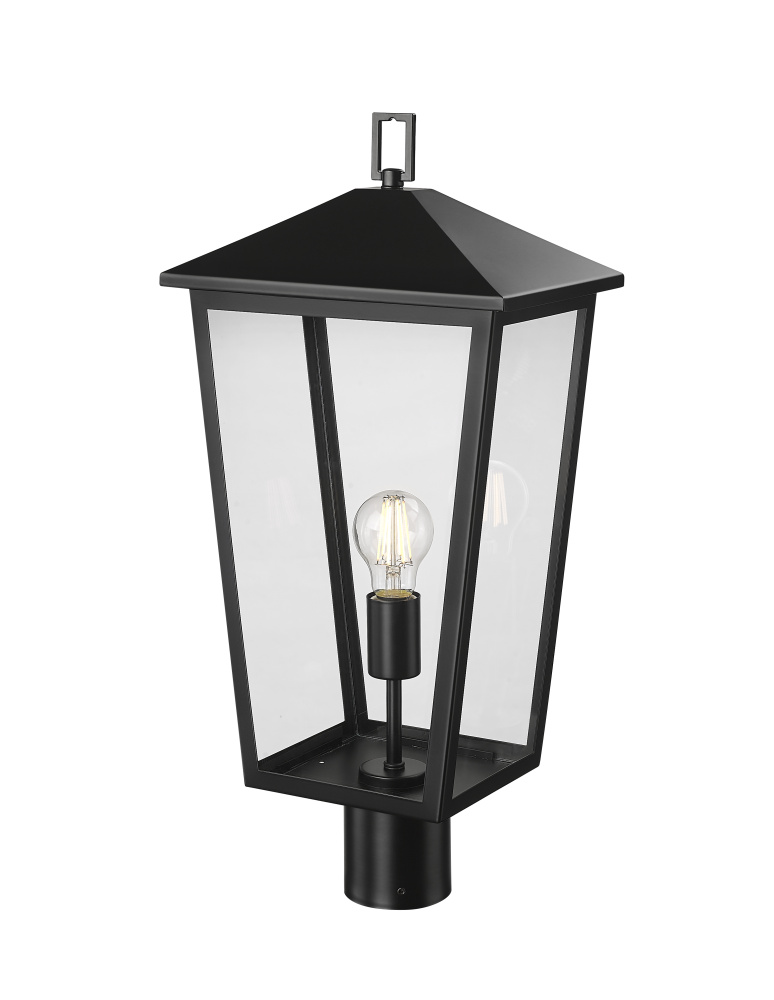 Munger 23" High 1-Light Outdoor Post Lantern - Powder Coated Black