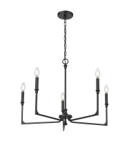 Millennium 25305-MB - Azara 28" Wide 5-Light Chandelier - Matte Black