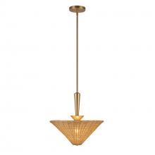 Alora Lighting PD497016BGRA - Bridgette 16-in Brushed Gold/Rattan Socket Pendant
