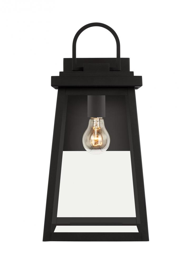 Founders modern 1-light LED outdoor exterior large wall lantern sconce in black Finish