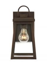 Visual Comfort & Co. Studio Collection 8548401EN7-71 - Founders modern 1-light LED outdoor exterior small wall lantern sconce in antique bronze Finish