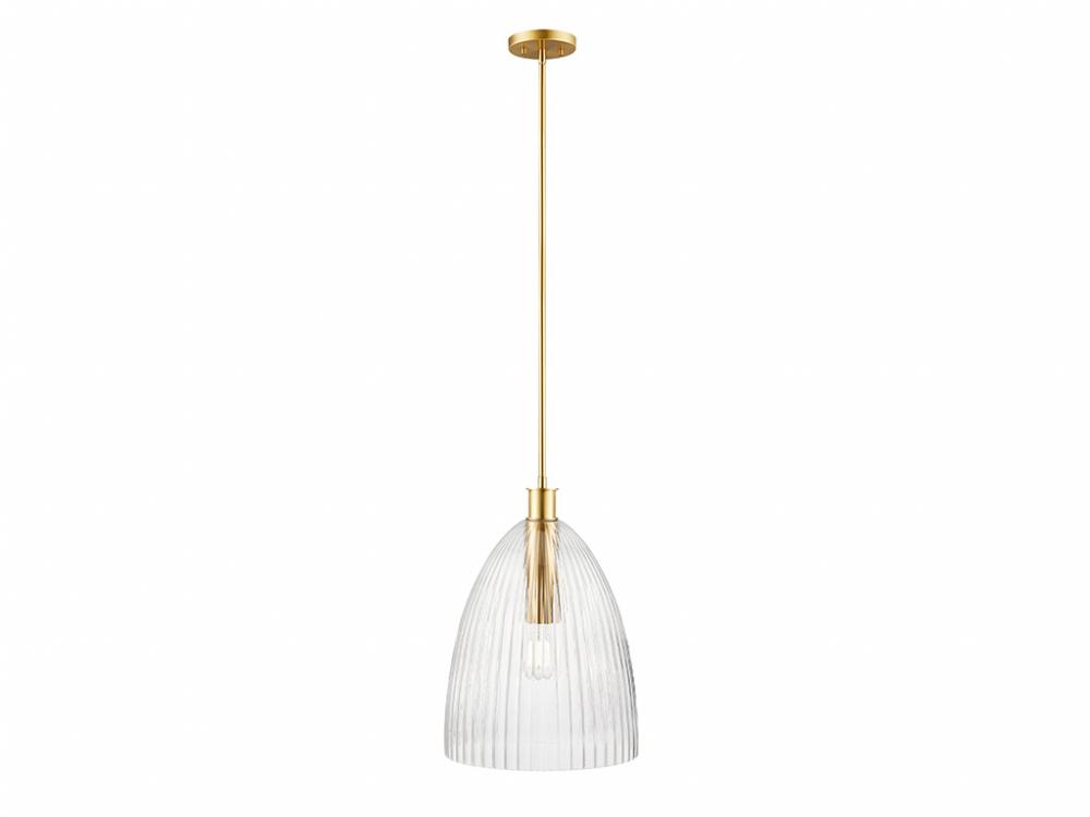 1-Light Pendant in Natural Brass