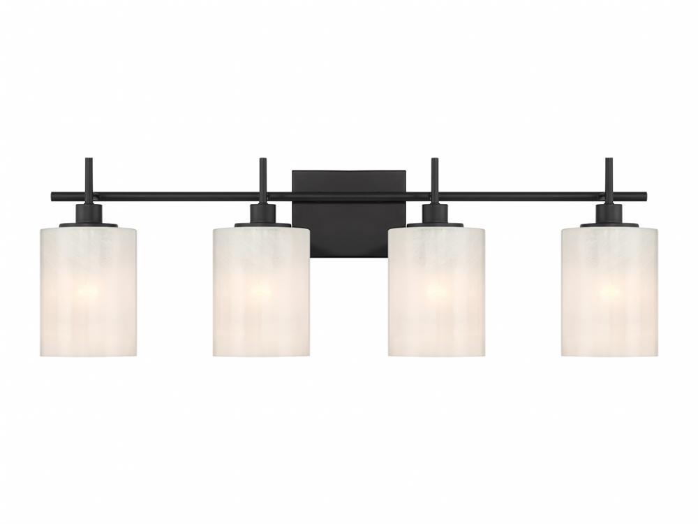 4-Light Bathroom Vanity Light in Matte Black