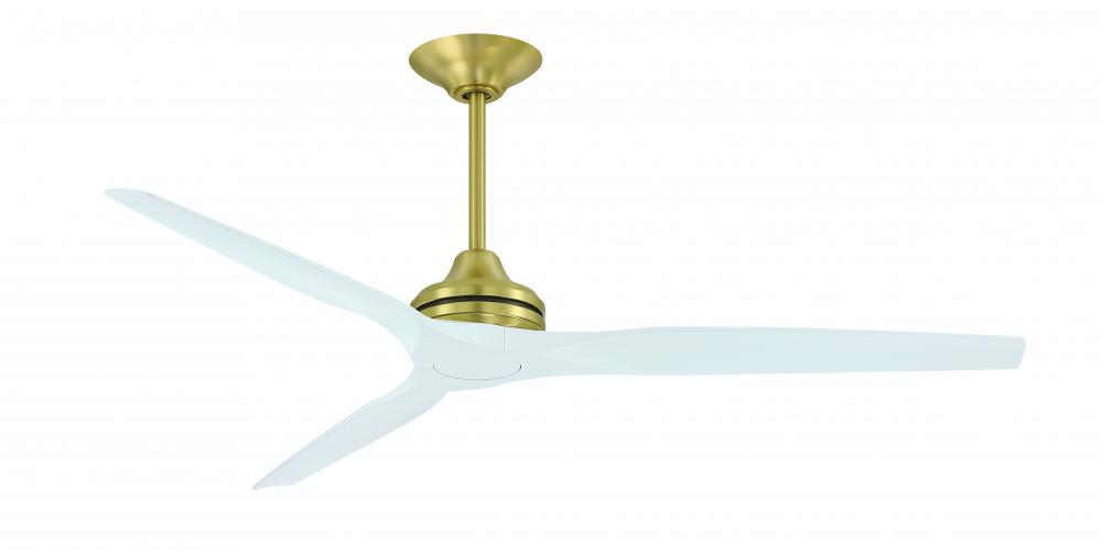 Spitfire DC Custom Indoor/Outdoor Ceiling Fan DC Motor - Brushed Satin Brass